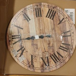 Stonebridge 18" Roman Numeral Round Wooden Wall Clock